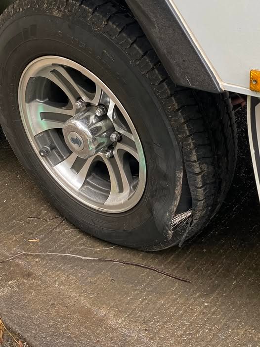 Old tyre blown despite strong tread