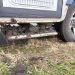 black mud on the step reveals just how close this caravan was to being bogged